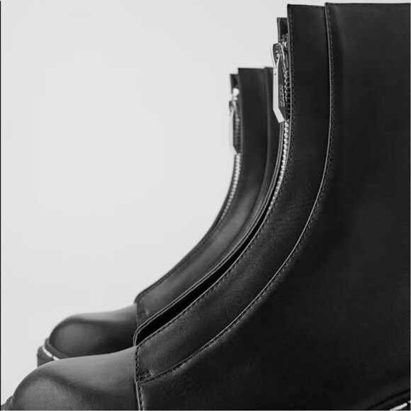 Zara Chunky Heel Ankle Boot With Zip - Picture 3 of 4